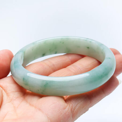 Yixin Jade Returns on 11.11 Grade A Jadeite Bracelet Ice-waxy Jadeite Floating Flower Jadeite Bracelet Inner Diameter Approximately 59-60mm
