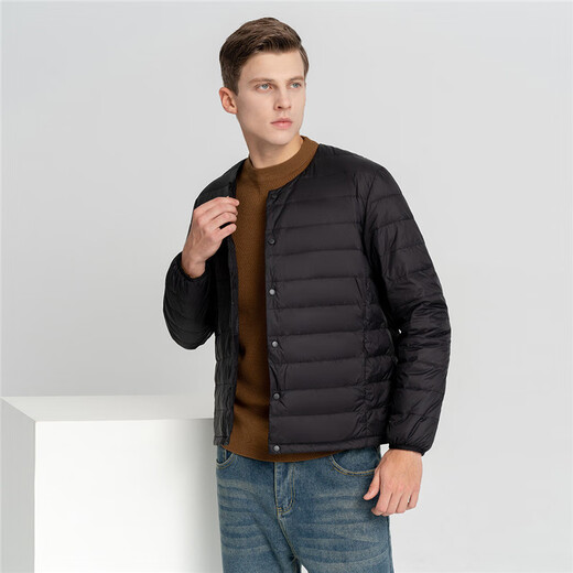 Flying in the Snow Classic Autumn and Winter New Fashion Warm Down Jacket Short Round Neck Simple Inside Down Down Liner Men's Inner Wear