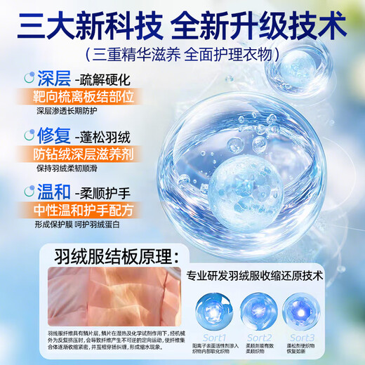 YNK UNIORAM down jacket fluffy detergent washing machine special cleaning agent dry cleaning agent decontamination shrinkage soft restoration recovery agent