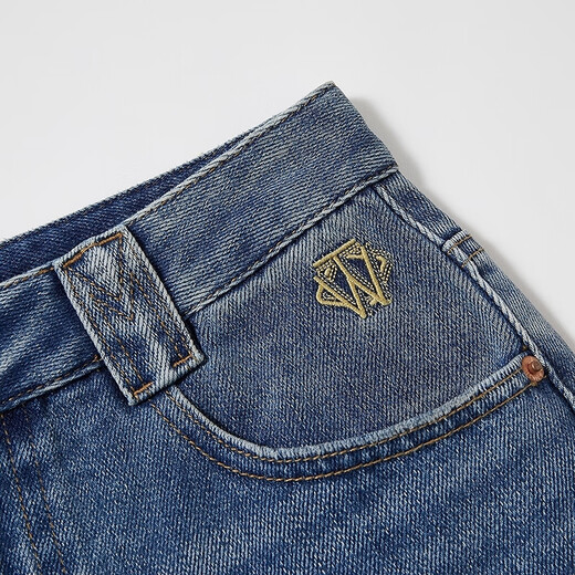 Teenie Weenie Bear Damen Jeans 2025 Herbst Neue Retro Mode einfache lockere Hose Dunkelblau M.