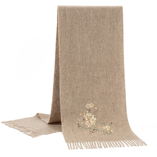 Da Vinci Bufanda de contraseña para mujeres 2025 Nuevo producto de otoño e invierno Caja de regalo de regalo de cumpleaños de lana pura de lana pura para ancianos Haitang chun zui kaqi