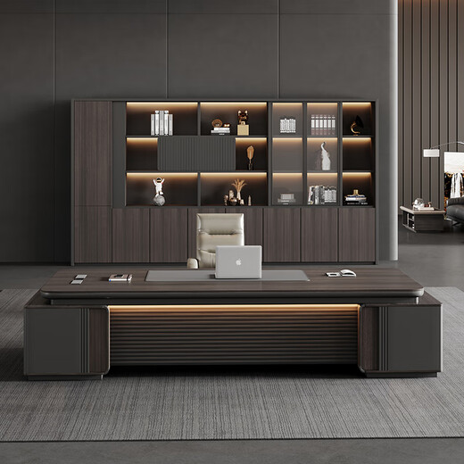 Henghan boss desk office desk and chair combination simple modern executive desk single desk manager desk office furniture standard desktop model cost-effective 2.4m double cabinet boss desk