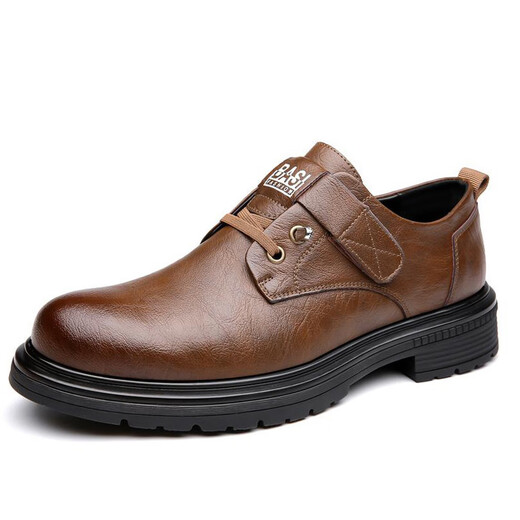Chaussures masculines Yierkang 2024 Automne Nouveaux vêtements de travail de style britannique avec des chaussures en cuir décontracté pour hommes polyvalents wy9908 Modèle à quatre saisons noir 43