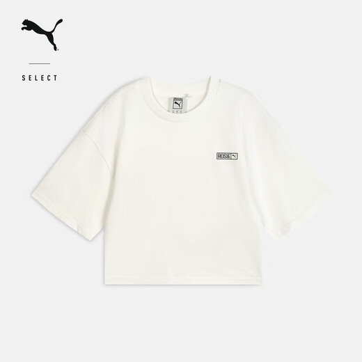 
Puma (PUMA) ROSE joint brand pure cotton retro loose short sports short-sleeved T-shirt women's casual top 633806 Warm white-77 M (160/84A)
