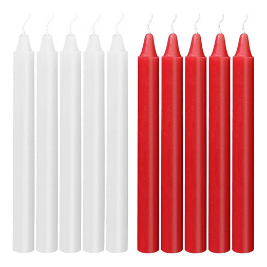 BAIGE emergency lighting candle straight wax cylinder power outage emergency long candle (pack of ten) red 2*20cm