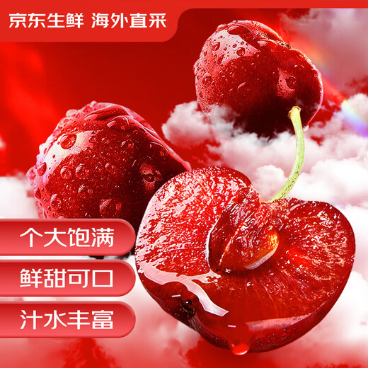 Jingxiansheng imported Chilean cherries 2J grade 450g package, fruit diameter about 28-30mm, fresh fruit