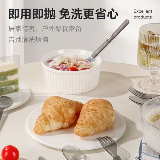 Forty Thousand Kilometers Disposable Spoon Hollow Spoon Disposable Plastic Dinner Spoon Takeaway Packaging Tableware Individually Packaged 100 Pieces