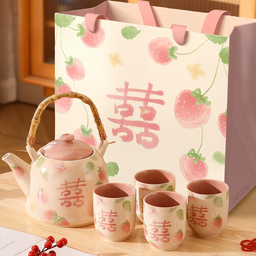 LAPULIAO wedding gifts for the bride and groom, high-end practical besties, friends, engagement dowry, wedding high-end tea sets, souvenirs, wedding gifts, including tray | gift box + gift bag