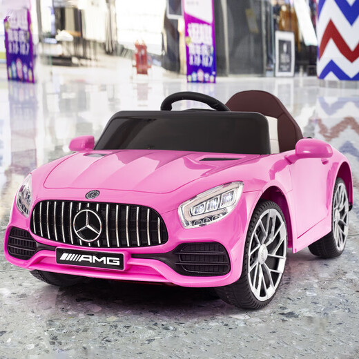 Children's electric car four-wheel drive car for boys and girls with remote control toy car that can sit in a baby stroller. Painted black four-wheel drive + 12V super large + remote control swing + music Bluetooth + leather seat soft wheel