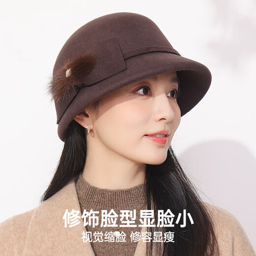 Hengyuanxiang hat women's autumn and winter warm hat 2025 new wool basin hat fashionable and versatile fisherman hat birthday gift