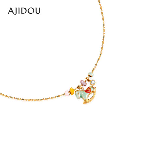 AJIDOU Ajidou Necklace Makes Money Immediately Dopamine Cartoon Clavicle Chain Light Luxury High-end Necklace Birthday Gift