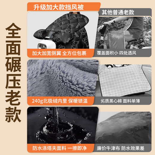 Xiaomo electric car windshield is thickened in winter, waterproof and rainproof, battery car motorcycle windshield is enlarged and widened in autumn and winter