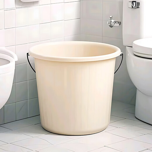 Household solid color laundry thickened water storage bucket student plastic bucket set dormitory bath universal simple storage bucket green BW2055 youth basin