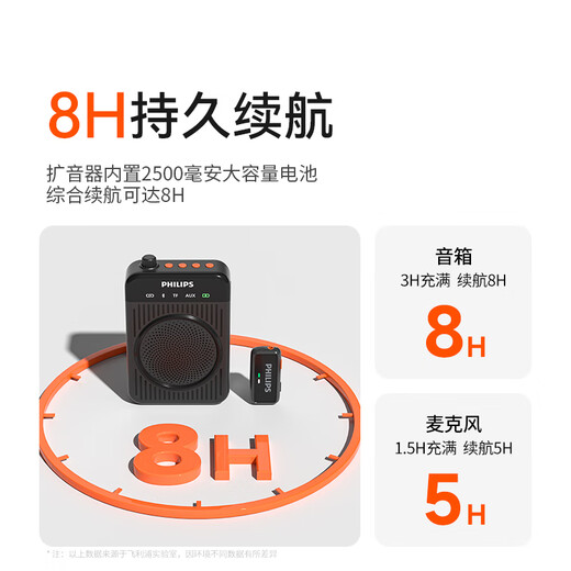 Philips (PHILIPS) national subsidy Lavalier Little Bee loudspeaker for teachers, guide guide, Little Bee Bluetooth wireless loudspeaker microphone DLM3551CB