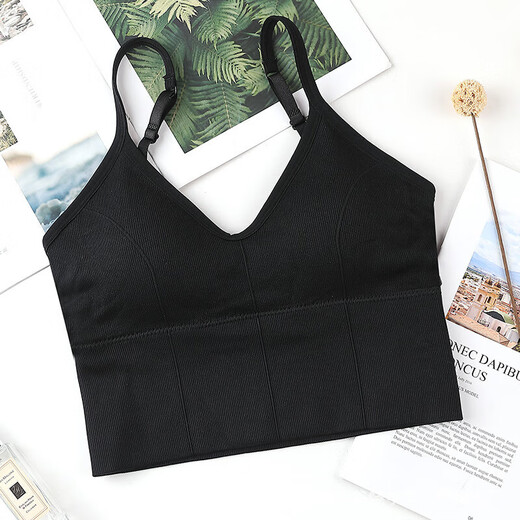 Kaka's same large U beautiful back wrap bra, tube top, small shoulder straps, vest style sports bra, four seasons, white, one size fits all