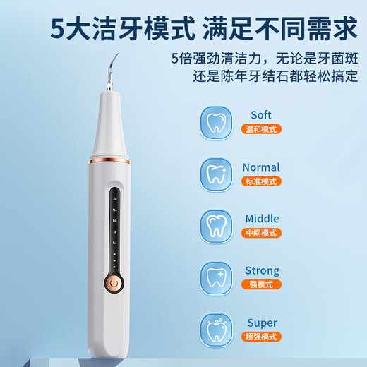 DIKTT German dental scaler ultrasonic cleaning tooth calculus remover smoke stain removal artifact household electric dental scaler teeth cleaning dirt removal tartar gift for the elderly parents and boyfriends Yuanshan Blue - 5-speed adjustment - high frequency ultrasonic - free full set of teeth cleaning gifts easy to use + tooth cleaning gravel does not hurt the teeth