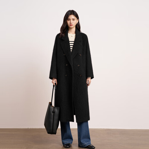 Eifini Jiang Xin endorses classic evergreen Eifini all-wool navy blue basic striped sweater 25 winter new style off-white S 80-105Jin Jin is equal to 0.5 kg