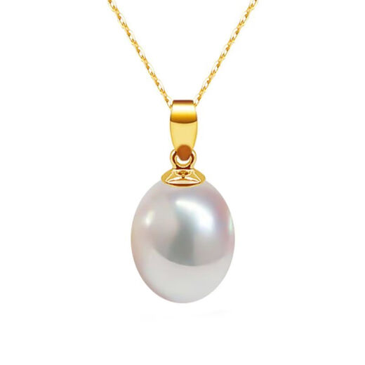 Ruoximeng drop-shaped freshwater pearl pendant, exquisite silver inlaid, 520 gift for colleagues, 9.0-10.0mm purple pearl