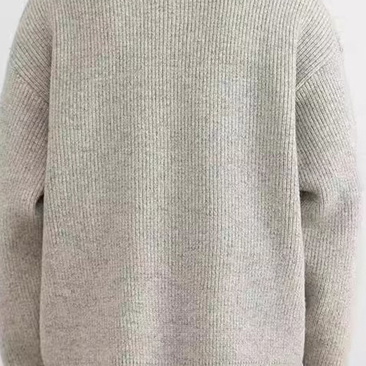 PLAYBOY Sweater Men's Autumn and Winter Casual Loose Warm Henley Collar Pullover Sweater Outdoor Top Dark Gray 2XL