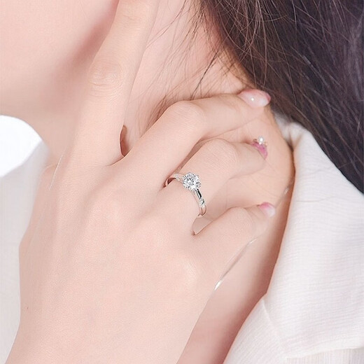 Pt950 Platinum Diamond Ring for Women Genuine Moissanite Ring for Women Proposal Engagement Ring Jewelry Gift 3.80g Psychic Six Claws 0.5 carat No. 8