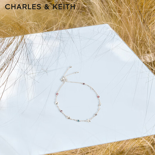 CHARLES&KEITH blue secret design adjustable bracelet for birthday gift CK5-12120398 Silver 24.9cm 1 piece