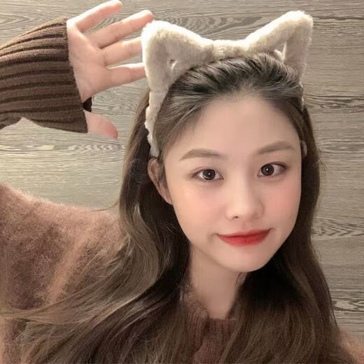 Ear headband cat ear female Internet celebrity 2025 new autumn and winter hairpin headband versatile outing face wash hair accessory 9# leopard print fur ears