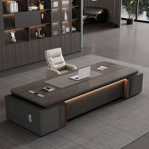 Henghan boss desk office desk and chair combination simple modern executive desk single desk manager desk office furniture standard desktop model cost-effective 2.4m double cabinet boss desk