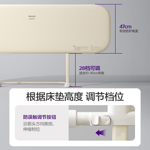 Avent crib guardrail bed fence installation-free anti-fall safety guardrail single-sided bedside baffle 2M