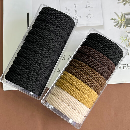 Ye Feili 10 high ponytail hair ropes are durable and do not hurt the hair. Threaded rubber band sewing hair ropes for women to tie their hair. High elastic hair ties.