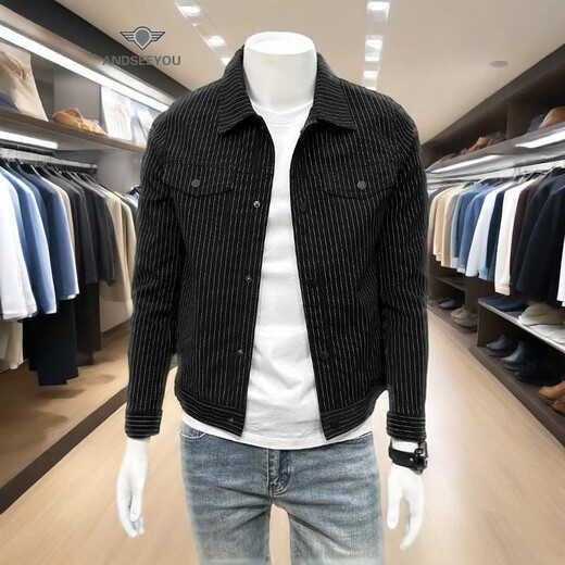 ANDSEEYOU trendy brand men's leather jacket 2025 autumn and winter new fashion fashion business casual PU leather jacket boutique men's black M