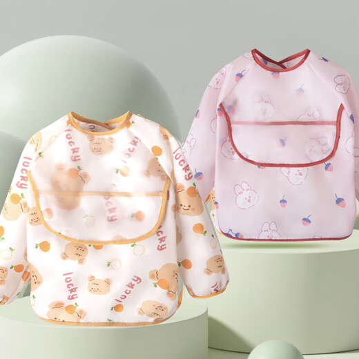 Henry Kelly children's smock, male and female baby eating bib, baby bib rice pocket, waterproof reverse dressing, autumn and winter anti-dirty apron