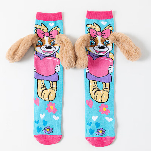 New 3D three-dimensional Internet celebrity popular cartoon fun children's socks foreign trade domestic sales children's socks stupid little elephant 1 pair 4-7 years old - L size