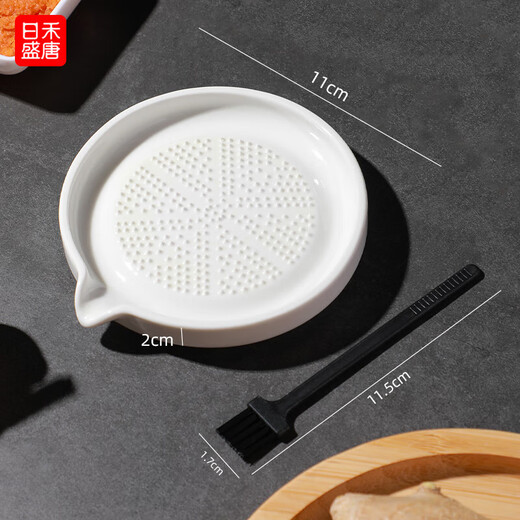 Rihe Sheng Tang ceramic ginger grinder garlic paste ginger grinder disc rub wasabi garlic grinder household manual yam paste grinder 1 grinding disc and small brush