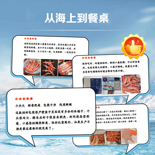 Fresh Beijing imported Greenland Arctic sweet shrimp, net weight 2Jin Jin is equal to 0.5 kg, 90-150 pieces, raw sweet shrimp for New Year's Eve dinner