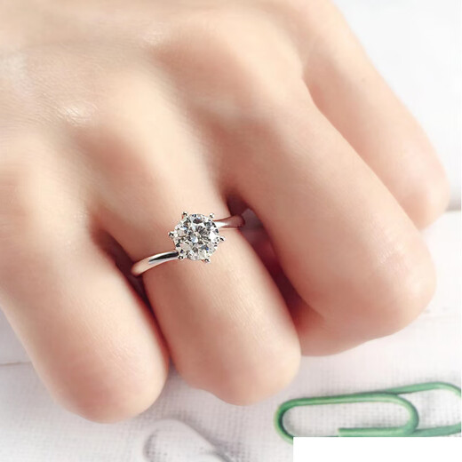 Star Eye Jewelry Special Price White Platinum 18K Gold Diamond Ring Twisted Arm Six Claw Ring 50 Points Real Diamond Looking for a Wedding Gift for My Wife Diamond Ring - 50 Points M-N Color VS Clarity 9-20 Circles Can Be Remarked