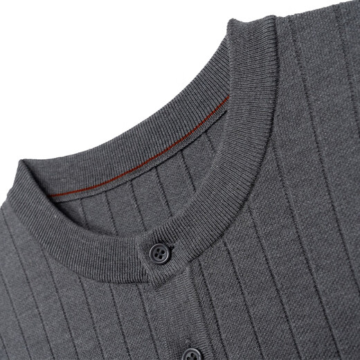 Zhengchen/Zhengchen Henry collar old money style three-dimensional base knitted sweater for men in autumn P-M96391 Gray S 48