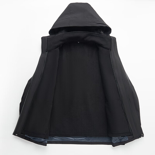 Woodpecker Dad Spring and Autumn Coat Middle-aged Men Three-in-One Jacket Set Middle-aged and Elderly Jacket Jacket Plus Velvet Cotton Coat 8823 Gray Removable Velvet Liner + Hat 2XL (180) 130-14Jin Jin equals 0.5 kg