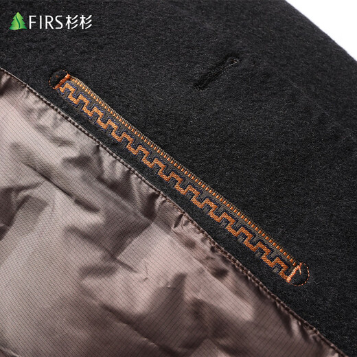 Shanshan Down Liner Wool Coat Men's Mid-Length Autumn and Winter Suit Collar Woolen Coat Woolen Winter Jacket Brown XL