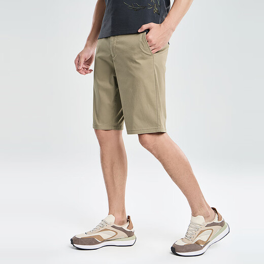 Bailando con el lobo [algodón helado/absorbente de sudor y transpirable] Verano versátil que desplaza pantalones cortos delgados 701 caqui 33