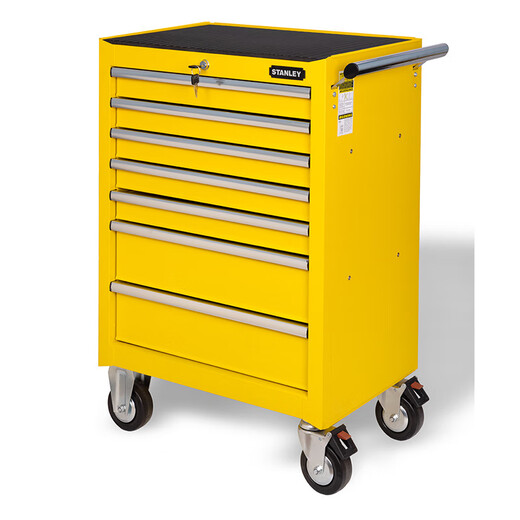 Stanley Tool Cart 7-layer Drawer Trolley Auto Repair Hardware Multi-Function Belt LT304 Tool Cabinet Collection 7 Drawers_Tool Cart Yellow Version (93-547-23-RD)