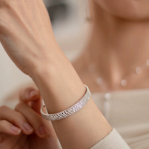 Heye Jewelry Explosive Starry Net Brushed Platinum Bracelet Women's Bracelet pt950 Women's Platinum Opening Adjustment 10.09g Can be worn with a net hand circumference of 14cm to 16cm