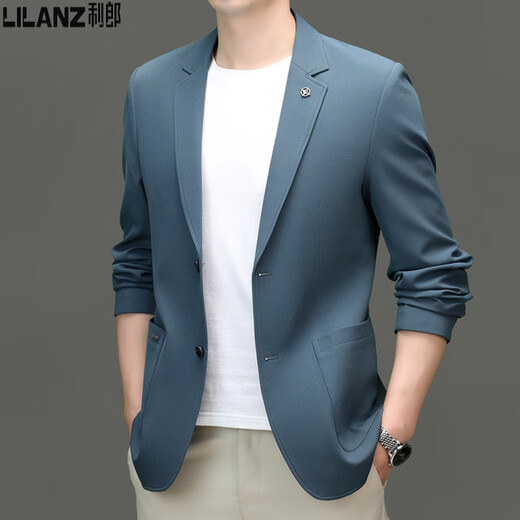 Lilang casual suit men's spring and summer casual jacket business gentleman thin suit jacket brand men's top trendy gray M