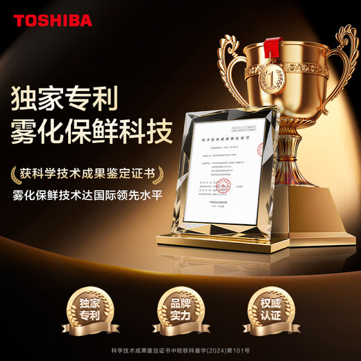 Toshiba (TOSHIBA) 573 double-door 60cm ultra-thin high-capacity zero-embedded semi-automatic ice-making first-class energy efficiency energy-saving frost-free three-generation household fresh-keeping state-subsidized refrigerator GR-RS573WI-PG1 Yuzhisha