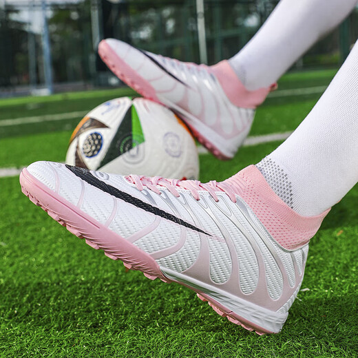 Fußballschuhe für Jungen und Mädchen Training Wettbewerb Schuhe Pink gebrochene Nägel-Zhuo 698 35