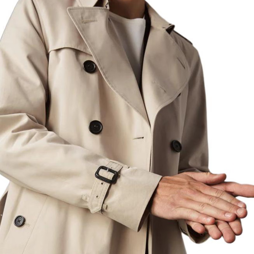 BURBERRY New Year's gift Burberry SS23 solid color Kensington mid-length windbreaker, men's style, beige color, beige color, one size 48