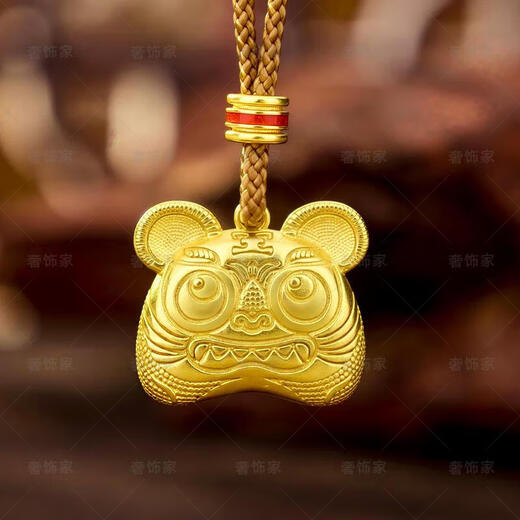 Lihu Old Phoenix 999 Sand Gold Tiger Necklace Zodiac Pendant Gold Pendant Accessories Cute Fashion Versatile Men