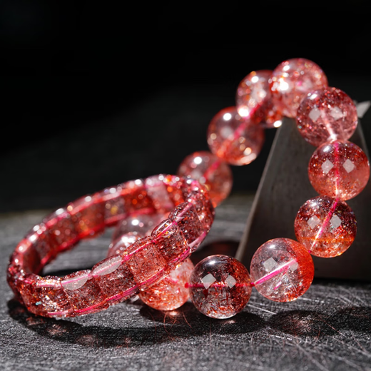 Fat Donglai's same style gold strawberry red rabbit hair tourmaline bracelet Peter stone purple titanium aurora tanzanite titanium crystal super seven crystals Wei Zhenpin Jewelry Live Room Live Room Selection