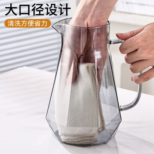 Glass water cup set, high temperature resistant, high-end tea set, large capacity, household drinking water, teacup, teapot, cold kettle, juice, smoky gray, with tray and cup holder