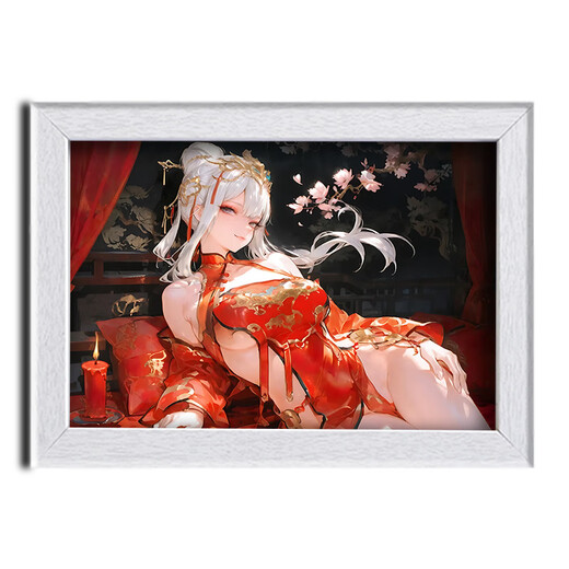Haoji-Arc Dust White Peripheral Photo Frame Anime Cartoon Sekundärbildeinstellungen Wohnzimmer Schlafzimmer Zimmer Ornamente Geschenke für Freunde Zm14222-Smart A4 Zoll * 1 Rahmen 1 Bild * großer Größe (Ladenmanager)