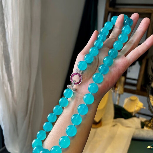 Cold Bamboo Tianhe Stone Necklace Bracelet Set Large Particles High-End Atmosphere Whitening Gift Birthday 12m Original Bracelet